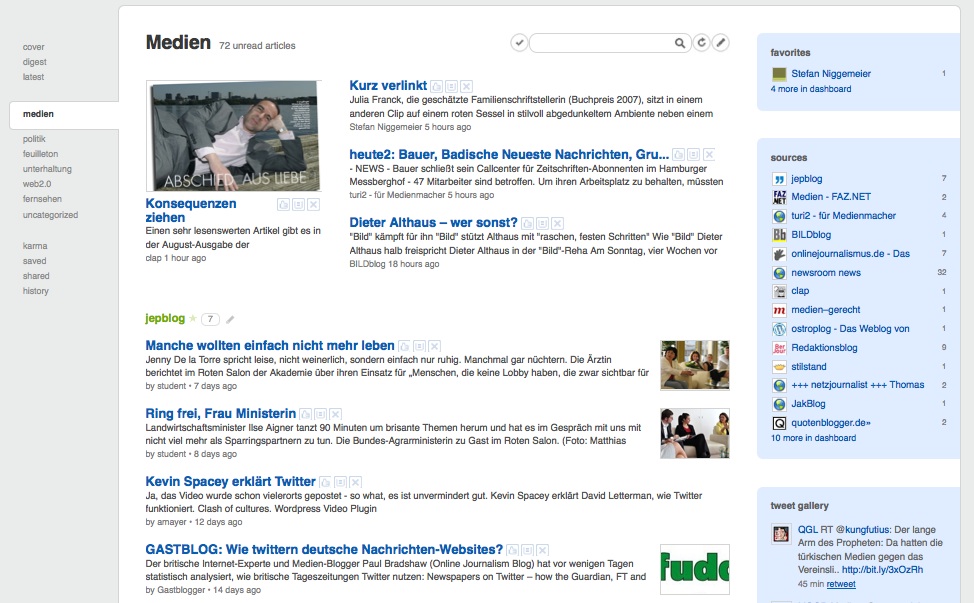 Feedly Kategorien