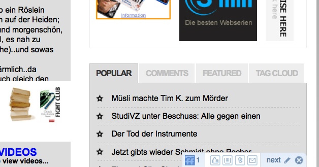 Feedly Minibar