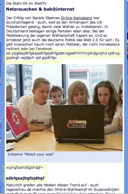 Screentshot tagesschau.de/ Markierungen von mir