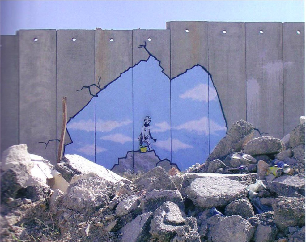 palastin An den Israelische Sperranlagen nach Palästina