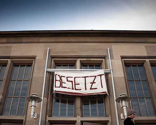 Besetztes Audimax an der Uni Mainz